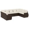 vidaXL Salon de jardin avec coussins 9 pcs marron r&eacute;sine tress&eacute;e