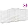 vidaXL Paniers &agrave; gabions arqu&eacute;s 9 pcs 400x50x160/180 cm fer galvanis&eacute;