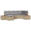vidaXL Ensemble de canap&eacute; de jardin Beige polyrotin