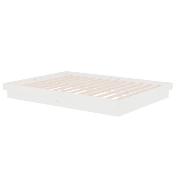 vidaXL Cadre de lit sans matelas blanc bois massif