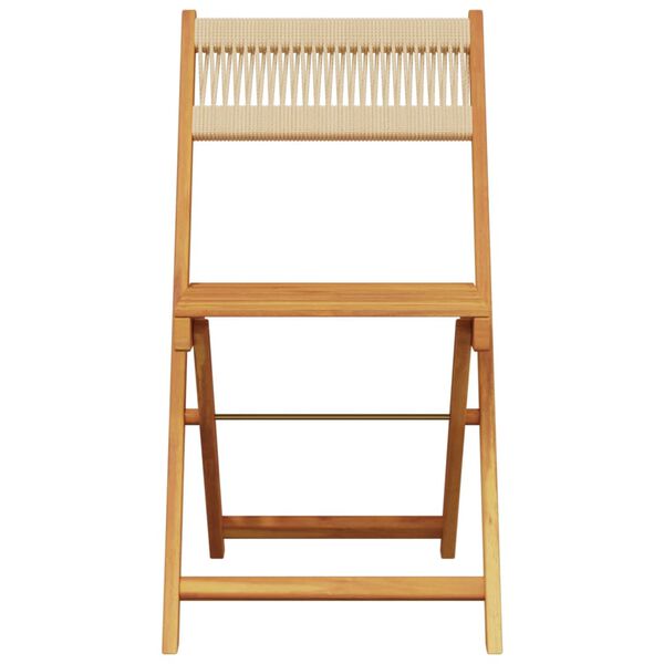 vidaXL Ensemble &agrave; manger de jardin 5pcs beige polypropyl&egrave;ne et bois
