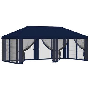 vidaXL Housse de tonnelle avec murs lat&eacute;raux 6 x 3 m Bleu Polyester