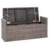 vidaXL Banc de rangement avec coussin Gris 110 x 40 x 50 cm Rotin
