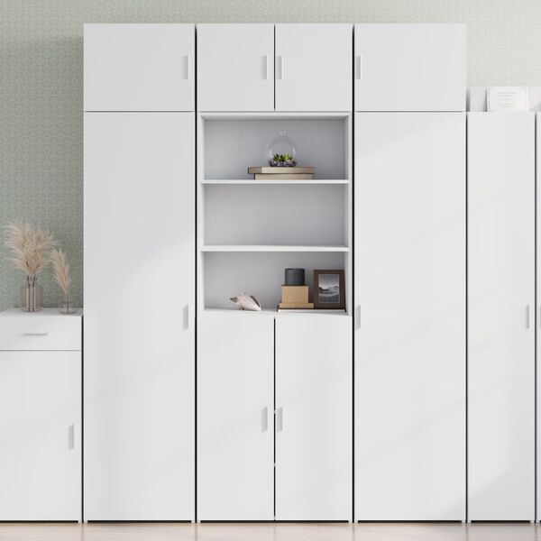 vidaXL Buffet haut blanc 70x42,5x185 cm bois d'ing&eacute;nierie
