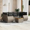 vidaXL Salon de jardin avec coussins 7 pcs gris r&eacute;sine tress&eacute;e