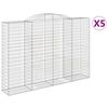 vidaXL Paniers &agrave; gabions arqu&eacute;s 5 pcs 300x50x200/220 cm fer galvanis&eacute;