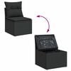 vidaXL Salon de jardin 6 pcs avec coussins noir r&eacute;sine tress&eacute;e