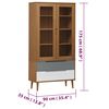 vidaXL Armoire &agrave; vitrine MOLDE Marron 90x35x175 cm Bois de pin massif