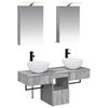 vidaXL Ensemble d'armoire de salle de bain 5 pc Sonoma gris