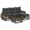 vidaXL Ensemble de canap&eacute; de jardin 5 pcs Gris et Gris fonc&eacute; polyrotin