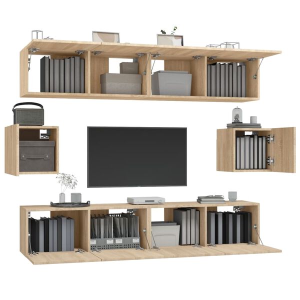 vidaXL Ensemble de meubles TV 6 pcs Chêne sonoma Bois d'ingénierie