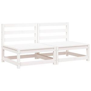 vidaXL Canap&eacute;s centraux de jardin 2 pcs blanc bois de pin massif