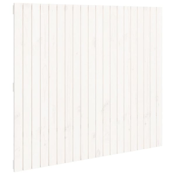 vidaXL T&ecirc;te de lit murale Blanc 127,5x3x110 cm Bois massif de pin