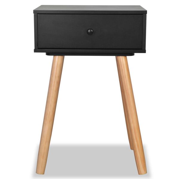 vidaXL Table de chevet 2 pcs Bois de pin massif 40 x 30 x 61 cm Noir