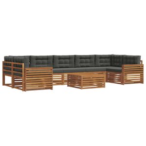 vidaXL Ensemble de canap&eacute;s d'ext&eacute;rieur 8 pcs Naturel et Anthracite
