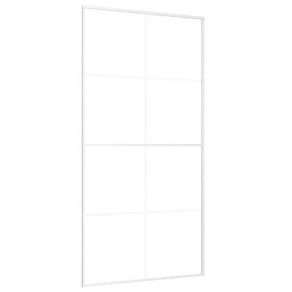 vidaXL Porte coulissante Verre ESG d&eacute;poli aluminium 102,5x205 cm Blanc