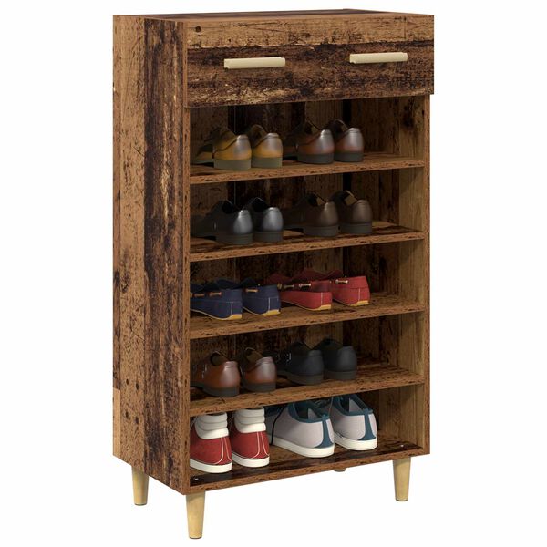 vidaXL Cabinet &agrave; chaussures avec tiroir Bois ancien 60 x 35 x 105 cm