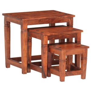 vidaXL Tables gigognes 3 pcs Bois d'acacia massif