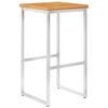 vidaXL Chaises de bar lot de 2 bois d'acacia solide/acier inoxydable