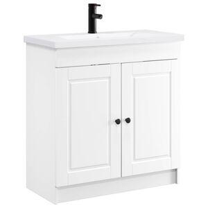 vidaXL Ensemble de mobilier de salle de bain Blanc 56 x 37,5 x 81 cm