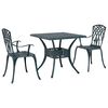 vidaXL Ensemble de tables de jardin 3 pcs Vert Aluminium coul&eacute;
