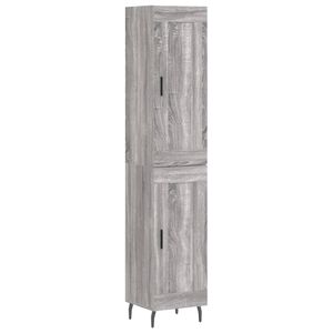 vidaXL Buffet haut Sonoma gris 34,5x34x180 cm Bois d'ing&eacute;nierie