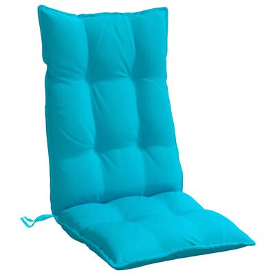 vidaXL Coussins de chaise à dossier haut lot de 2 turquoise