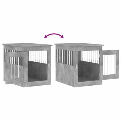 vidaXL Meuble de cage pour chiens gris béton 55x75x65 cm