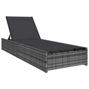 vidaXL Transat avec coussin 1-personne Gris 60 x 200 x 27cm polyrotin