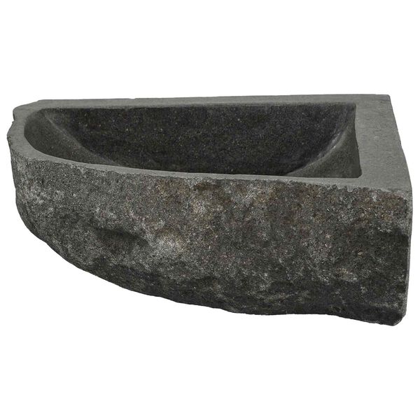 vidaXL Lavabo Gris (30-37) x (30-37) x 12 cm Pierre de Rivi&egrave;re
