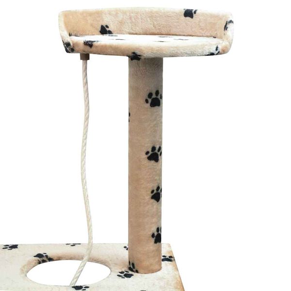 vidaXL Arbre &agrave; chat et griffoir Sisal 150 cm Empreintes de pattes Beige