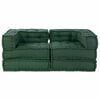 vidaXL Canapé modulaire 2 pcs Vert 140 x 70 x 56 cm tissu