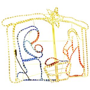 vidaXL D&eacute;coration de la cr&egrave;che de No&euml;l 240 LED 116x41x87 cm