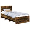 vidaXL Cadre de lit Ch&ecirc;ne fum&eacute; 90 x 200 cm Bois d'ing&eacute;nierie