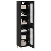 vidaXL Haut Armoire 2 pcs Ch&ecirc;ne noir Verre
