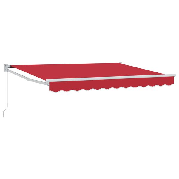 vidaXL Auvent r&eacute;tractable manuel Rouge 3,5 x 2 m