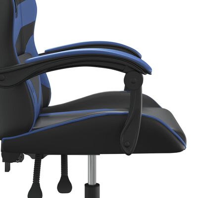 vidaXL Chaise de jeu pivotante Noir et bleu Similicuir