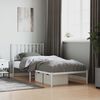 vidaXL Cadre de lit m&eacute;tal sans matelas avec t&ecirc;te de lit blanc 90x190cm