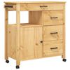 vidaXL Chariot de cuisine MONZA 84x40x88,5 cm bois massif de pin