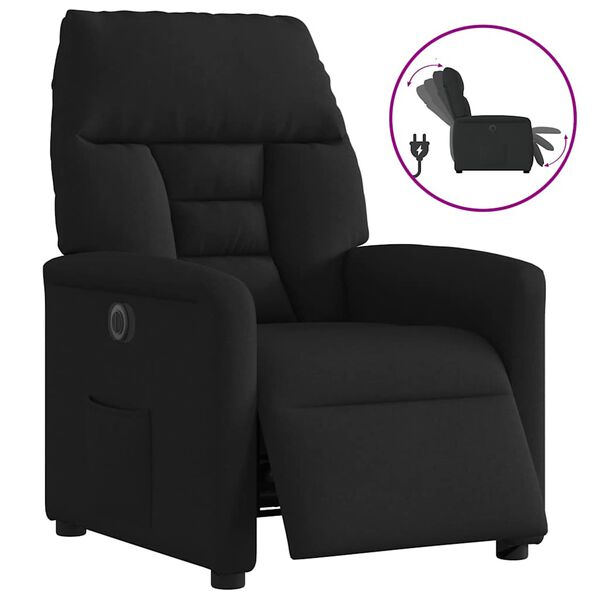 vidaXL Fauteuil inclinable &eacute;lectrique Noir Tissu