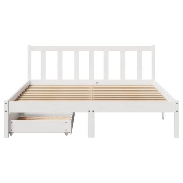 vidaXL Cadre de lit sans matelas blanc 140x200 cm bois de pin massif