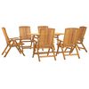 vidaXL Ensemble &agrave; manger de jardin 7 pcs Bois de teck solide