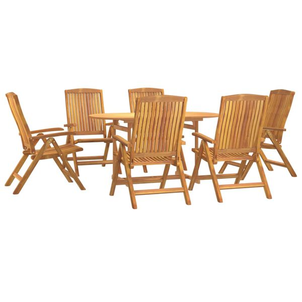 vidaXL Ensemble &agrave; manger de jardin 7 pcs Bois de teck solide
