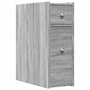 vidaXL Armoire de salle de bain &eacute;troite avec roulettes sonoma gris