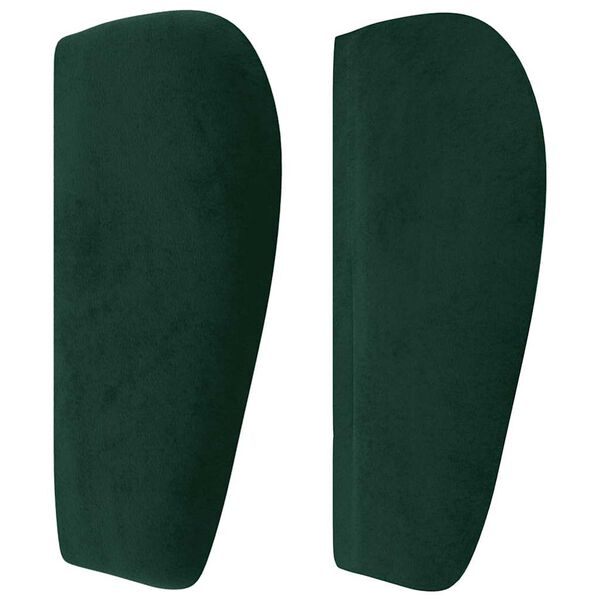 vidaXL T&ecirc;te de lit avec oreilles Vert fonc&eacute; 183x23x78/88 cm Velours