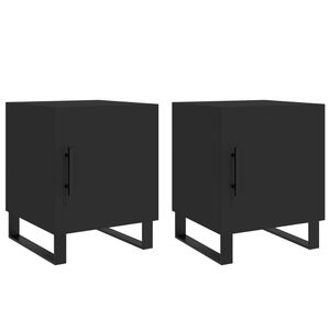 vidaXL Tables de chevet 2 pcs noir 40x40x50 cm bois d&rsquo;ing&eacute;nierie