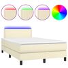 vidaXL Sommier à lattes de lit avec matelas et LED Crème 120x200 cm