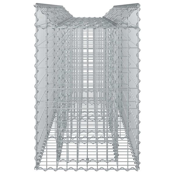 vidaXL Lit sur&eacute;lev&eacute; gabion 2 pcs Argent&eacute; 200 x 50 x 80 cm