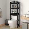 vidaXL &Eacute;tag&egrave;re de toilette Noir 63x26x171 cm Bois de pin massif