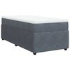 vidaXL Sommier &agrave; lattes de lit et matelas Gris fonc&eacute; 80x200 cm Velours